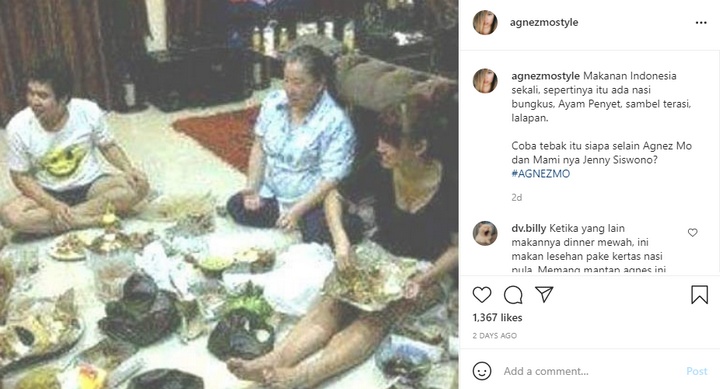 Momen Langka Agnes Monica Duduk Lesehan Makan Nasi BUngkus Ditemani Mendiang Olga Syahputra Viral Lagi