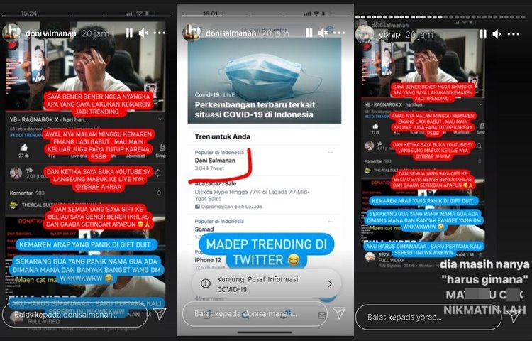 Ngaku Gabut Saat Donasikan Rp 1 Miliar ke Reza Arap, Doni Salmanan Kini Panik Alasannya Tak Terduga