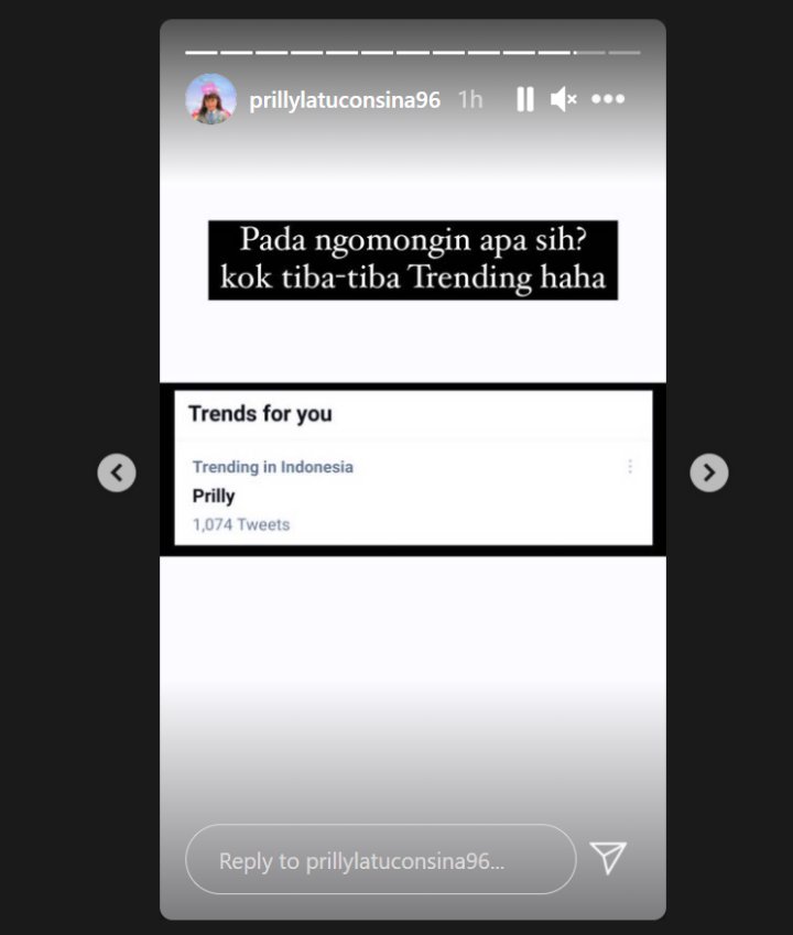 Prilly Latuconsina Penasaran Lihat Namanya Mendadak Jadi Trending Twitter