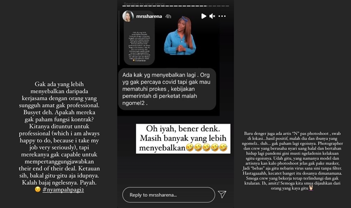 Sharena Sindir Keras Artis \'N\' Acuh Prokes: Gak Paham Lagi Egoisnya