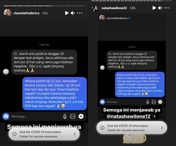 Natasha Wilona Dicurigai Usai Sembuh COVID-19 Terlalu Cepat, Kakak Beri Penjelasan Ini
