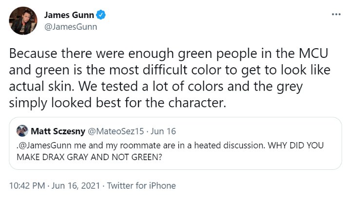 Sutradara Ungkap Alasan di Balik Pemilihan Warna Kulit Drax dan Gamora di \'Guardians of The Galaxy\'