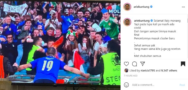 Italia Lolos Final, Arie Untung Soroti Penonton Euro \'Lupa\' Covid-19