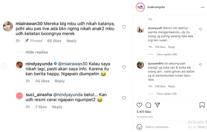 Nindy Ayunda Ngakak Dituding Selingkuh dan Sudah Menikah Lagi, Nikita Mirzani Auto Diserang