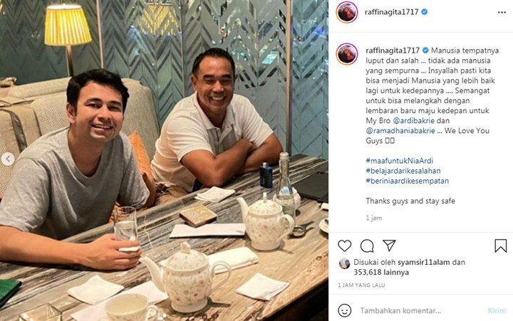 Raffi Ahmad dan Nagita Slavina Minta Nia Ramadhani Diberi Kesempatan