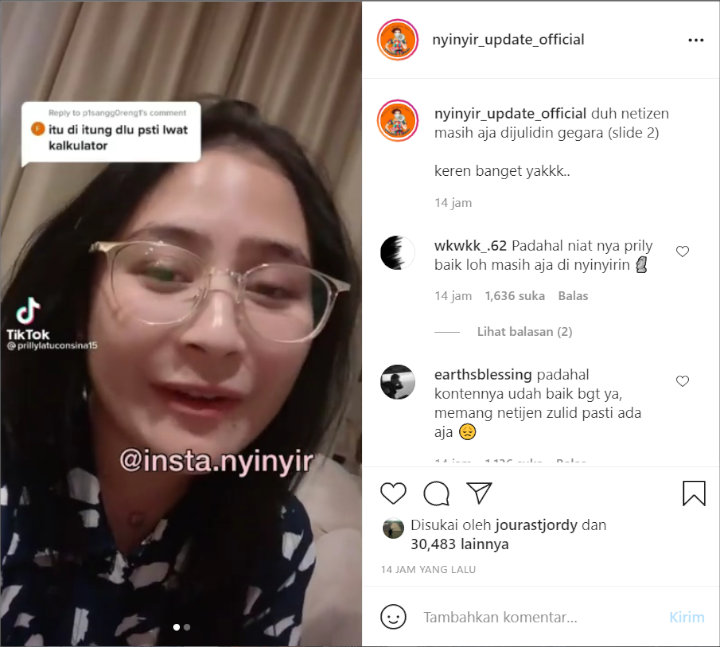Begini Reaksi Prilly Latuconsina Saat Beri Tips Cara Hitung Cepat Malah Dinyinyiri