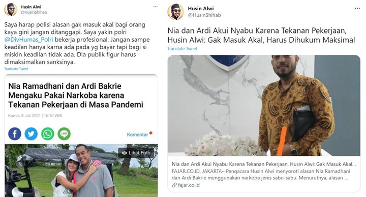 Sosok Penting Ini Sindir Nia Ramadhani dan Ardi Bakrie yang Berdalih Pakai Sabu Karena Stres