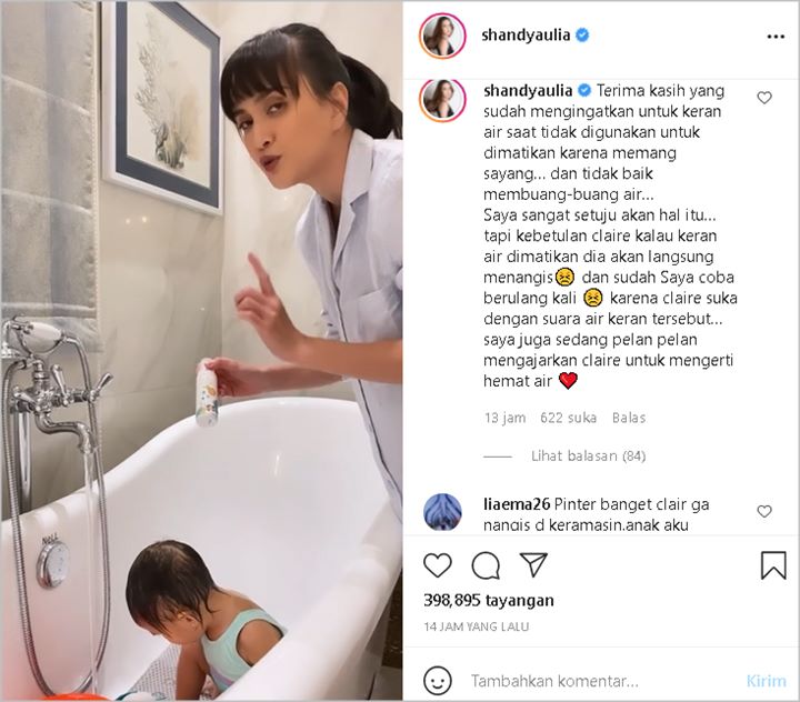 Disebut Boros Air Saat Mandikan Baby Claire, Jawaban Shandy Aulia Diserbu Pembelaan