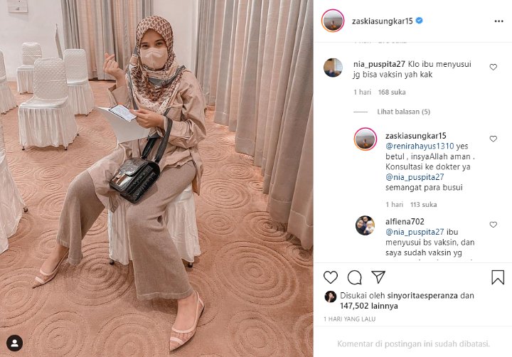 Jadi Ibu Menyusui, Zaskia Sungkar Ungkap Kondisinya Pasca Jalani Suntik Vaksin 2 Kali