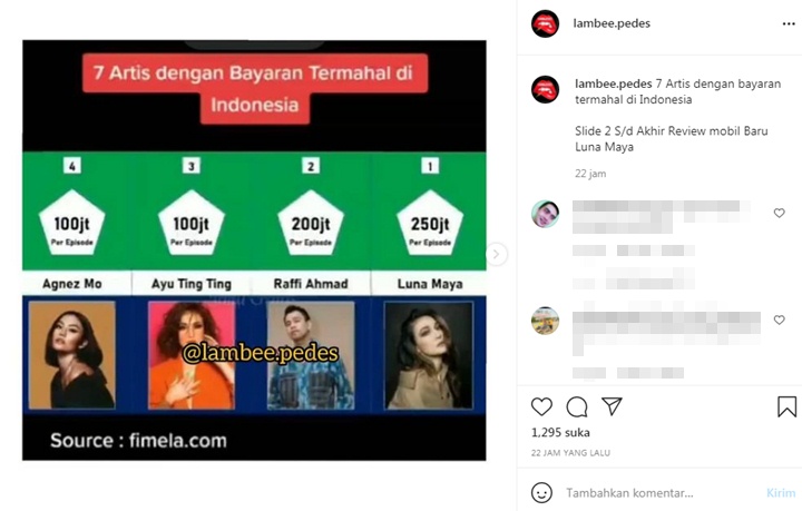 Luna Maya Dinobatkan Jadi Artis Bayaran Termahal