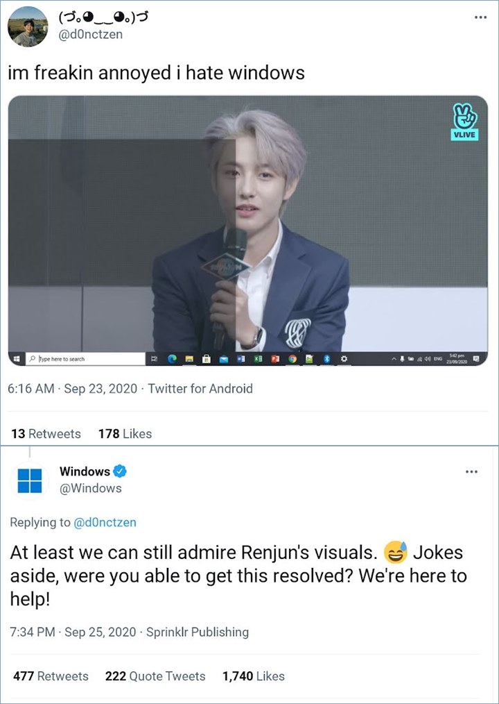 Windows mengenali Renjun sejak akhir 2020