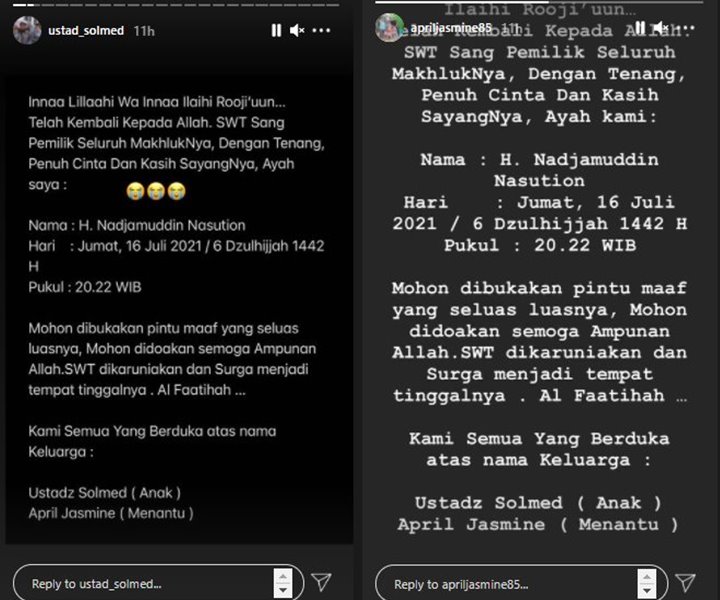 Ustaz Solmed dan April Jasmine