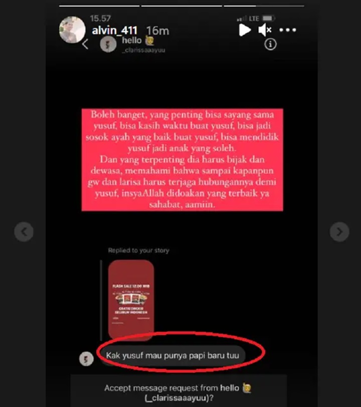 Beda Reaksi Alvin Faiz dan Larissa Chou Saat Anak Disebut Ngode Ingin Punya Ayah Baru