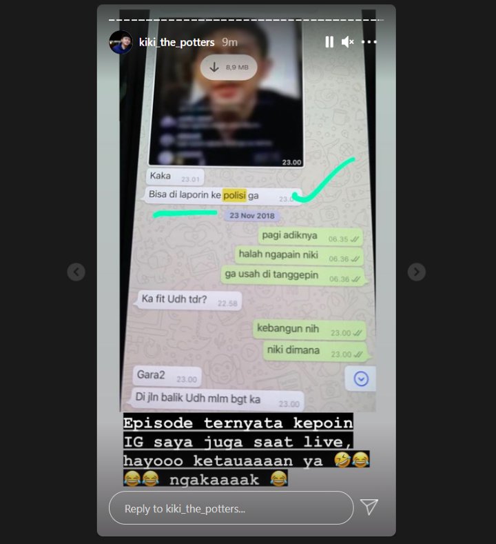 Kiki The Potters Tertawakan Nikita Mirzani yang Ketahuan Kepoin Instagramnya Tengah Malam