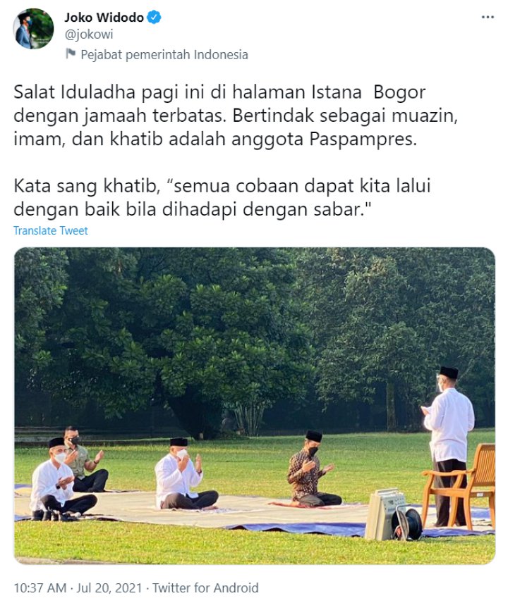Salat Idul Adha Jokowi