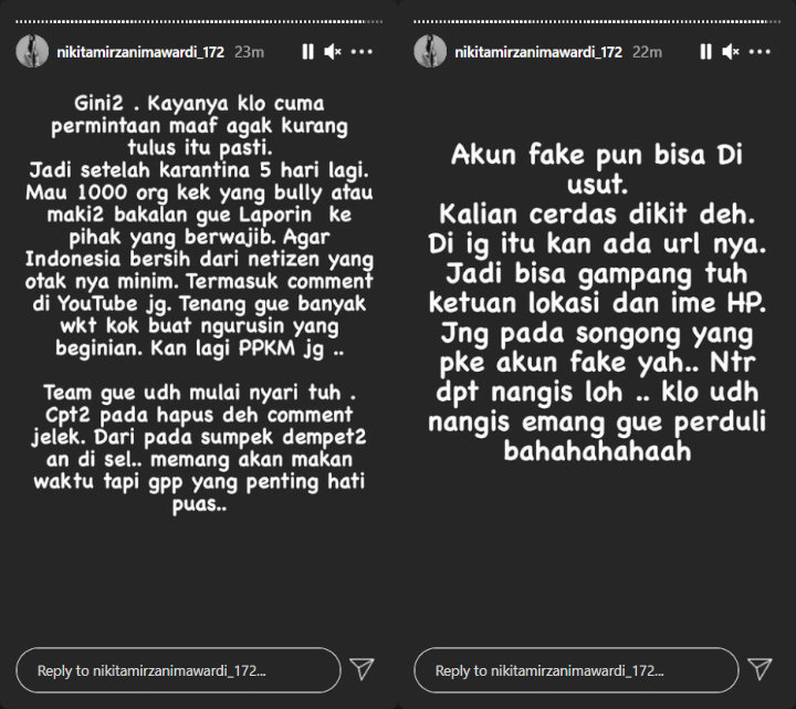 Nikita Mirzani Siap Laporkan Haters Meski Sudah Minta Maaf