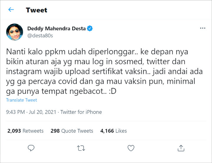 Desta Kritik Pedas Orang yang Tak Percaya Covid-19, Beri Saran Ini Banjir Dukungan