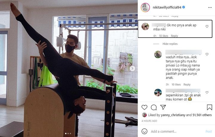 Nikita Willy Pamer Aksi Pilates Dinyinyiri Soal Keturunan