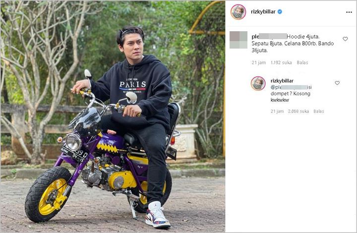Disinggung Soal Harga OOTD Saat Pose Kece di Atas Motor, Reaksi Rizky Billar Undang Gelak Tawa