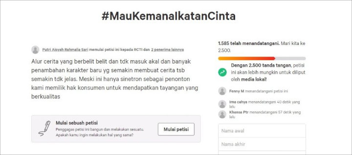 Kesal Alur \'Ikatan Cinta\' Makin Tak Jelas, Netizen Kini Ramai Teken Petisi
