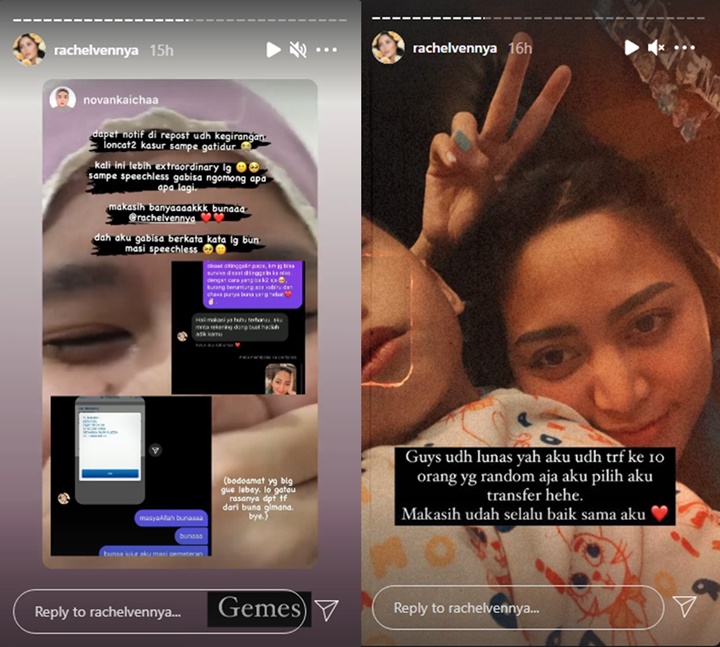 Rachel Vennya Bagi-bagi Duit Buat Netizen Usai Dipuji, Ada yang Syok Sampai Nangis Kejer