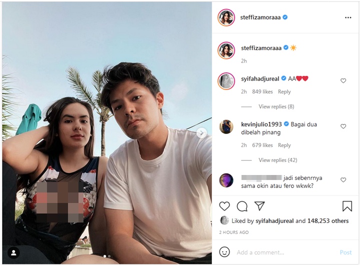 Steffi Zamora Tampil Seksi Saat Foto Bareng Fero Walandouw, Komentar Kevin Julio Bikin Salfok