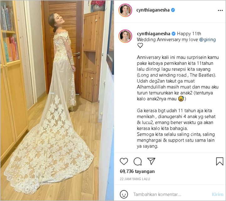 Istri Beri Kejutan Kenakan Kebaya Pernikahan 11 Tahun Lalu, Giring Ganesha: Terima Kasih Memilih Aku