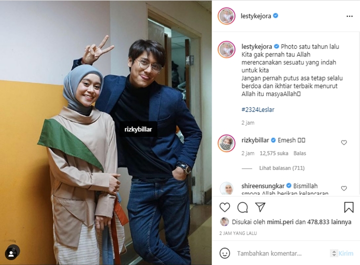 Pernikahan Ditunda, Lesty Kejora Malah Kenang Lagi Foto 1 Tahun Lalu Bareng Rizky Billar
