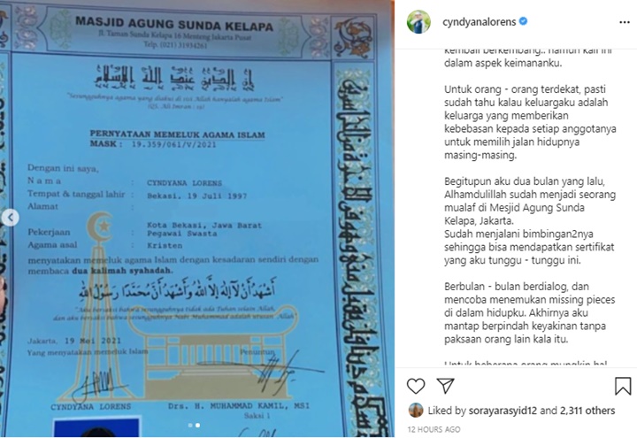 Adik Kriss Hatta Putuskan Jadi Mualaf, Gara-gara Pacaran dengan Cowok Muslim?