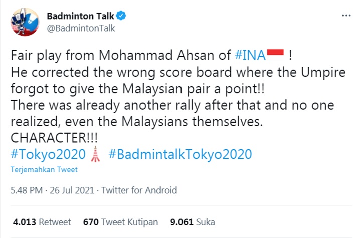 Mohammad Ahsan Tuai Pujian