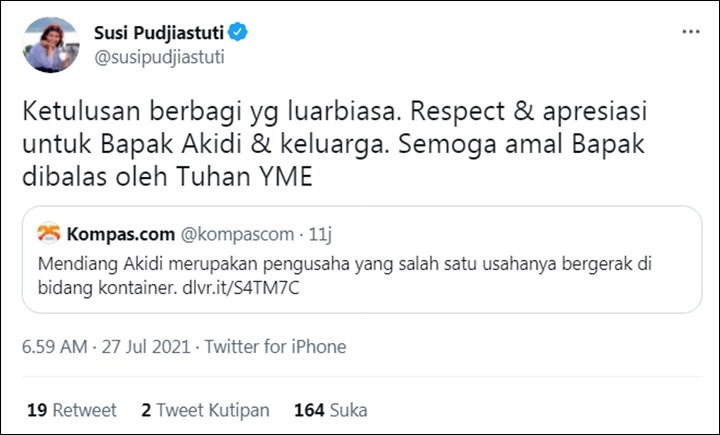 Susi Sanjung Akidi Tio