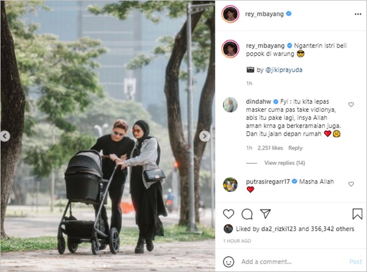 Rey Mbayang Pamer Foto Kece Lengkap Bertiga, Dinda Hauw Klarifikasi Tak