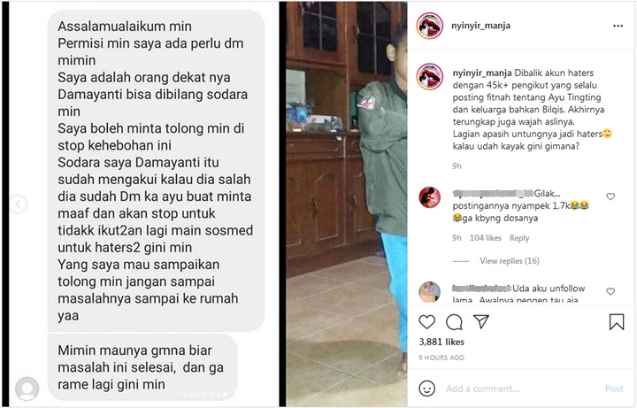 Sudah Minta Maaf, Pemilik Akun Haters Ayu Ting Ting Ternyata TKW di Singapura