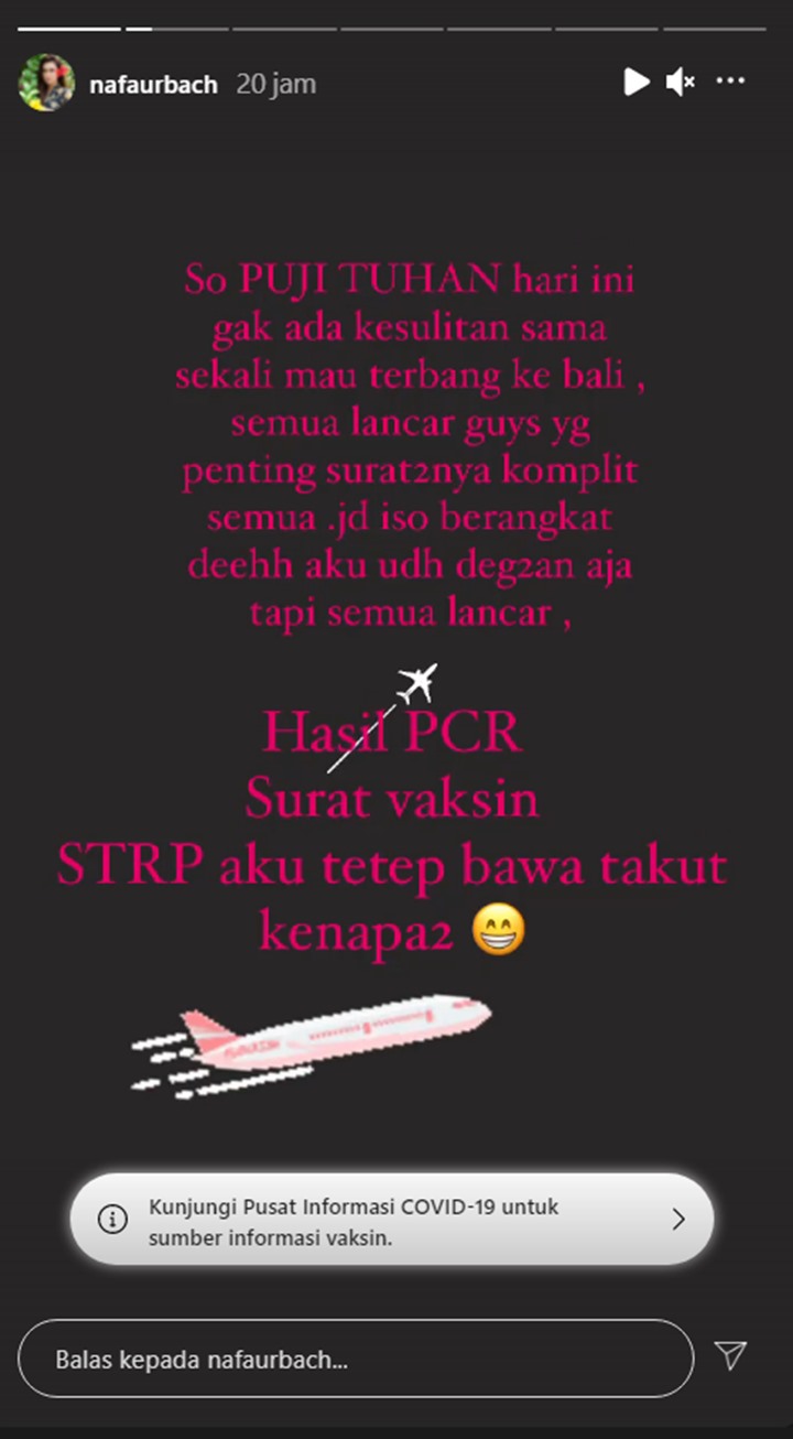Akhirnya Bertemu dengan Sang Anak, Nafa Urbach Ungkap Senangnya Bisa Lolos Terbang ke Bali