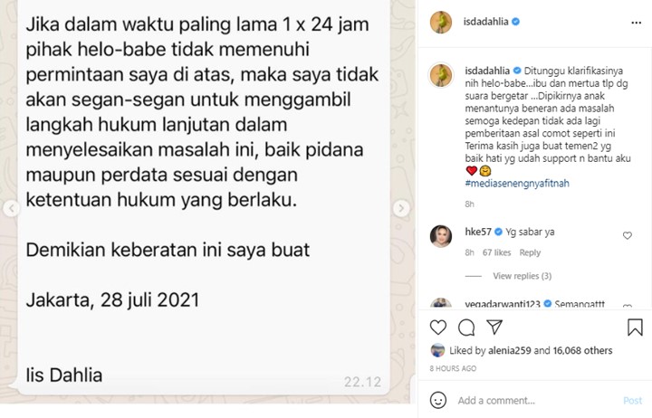 Iis Dahlia Ancam Laporkan Media Online