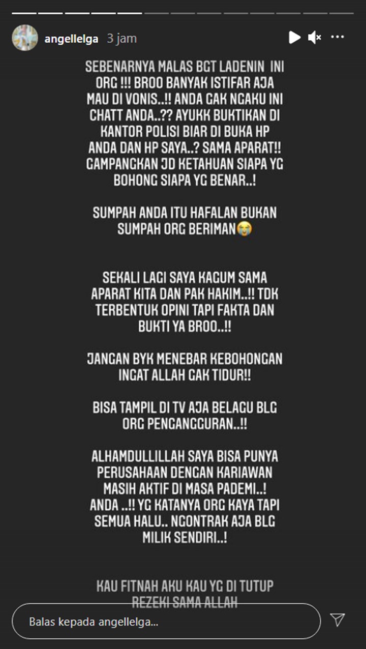Kesal Diledek Tak Punya Kerjaan, Angel Lelga Sebut Sumpah Vicky Prasetyo Cuma Hafalan