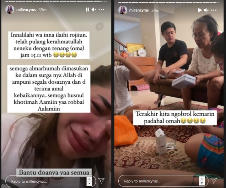 Millendaru Kabarkan Sang Nenek Meninggal Dunia