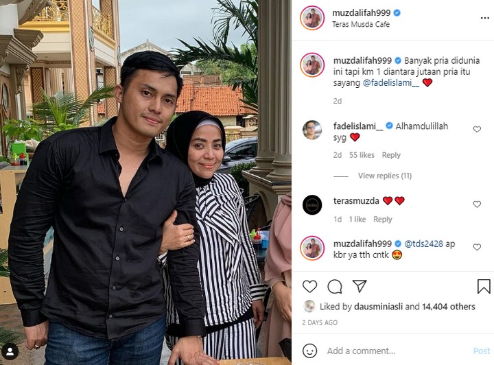 Muzdalifah Kasmaran Bak ABG, Tulisan Caption Disorot