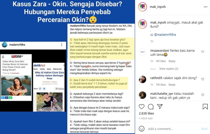 Adhisty Zara Disebut Sengaja Sebarkan Video Mesra untuk Bikin Niko Al Hakim Kapok