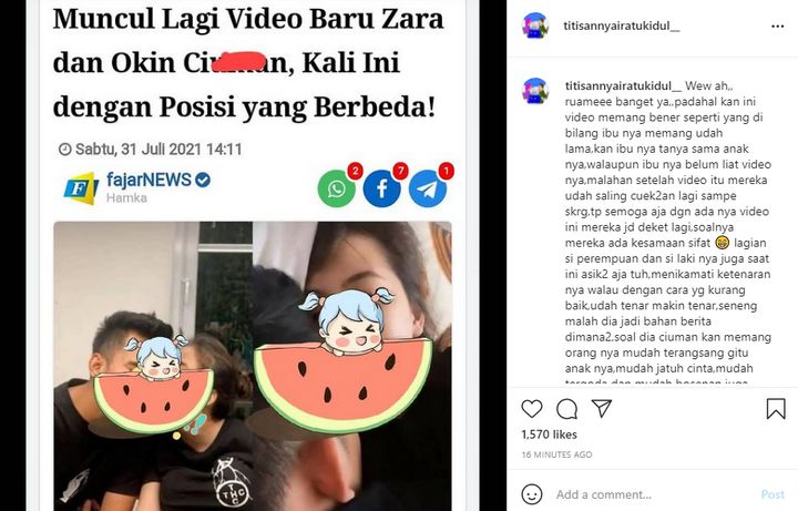Adhisty Zara dan Niko Al Hakim Eks Rachel Vennya