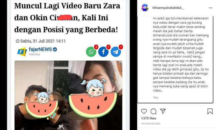 Skandal ciuman Adhisty Zara dan Niko Al Hakim
