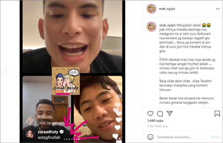 Niko Al Hakim Pernah Live IG Tak Senonoh, Adhisty Zara Terciduk Komen Begini 3