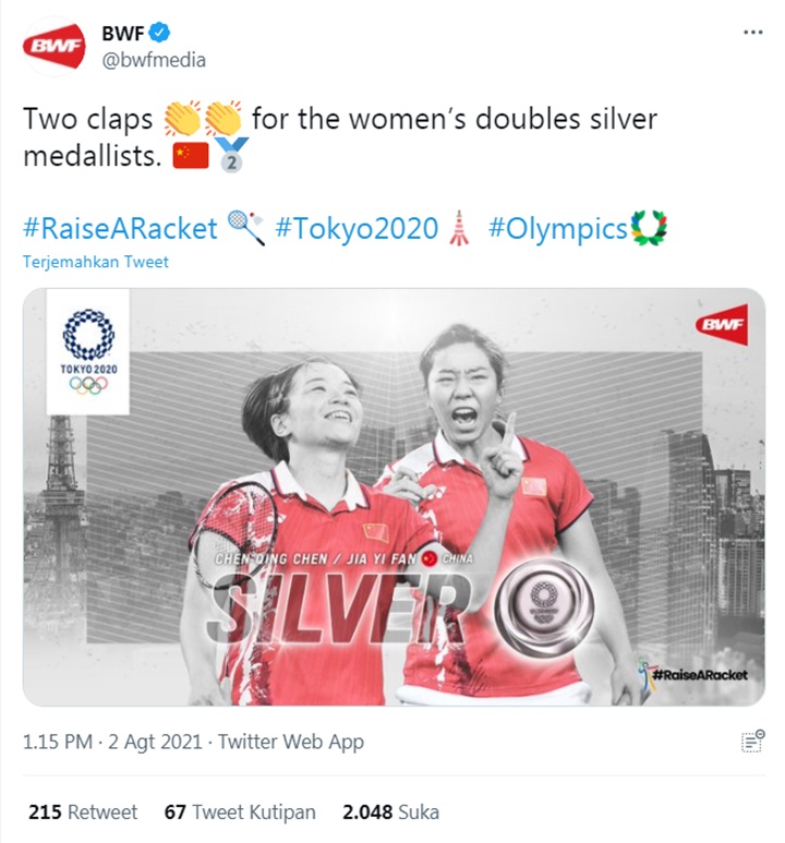 Ucapan selamat untuk Chen/Jia