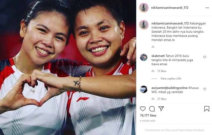 Ucapan Selamat Nikita Mirzani untuk Tim Bulu Tangkis Ganda Putri Ramai Tuai Protes, Kenapa?