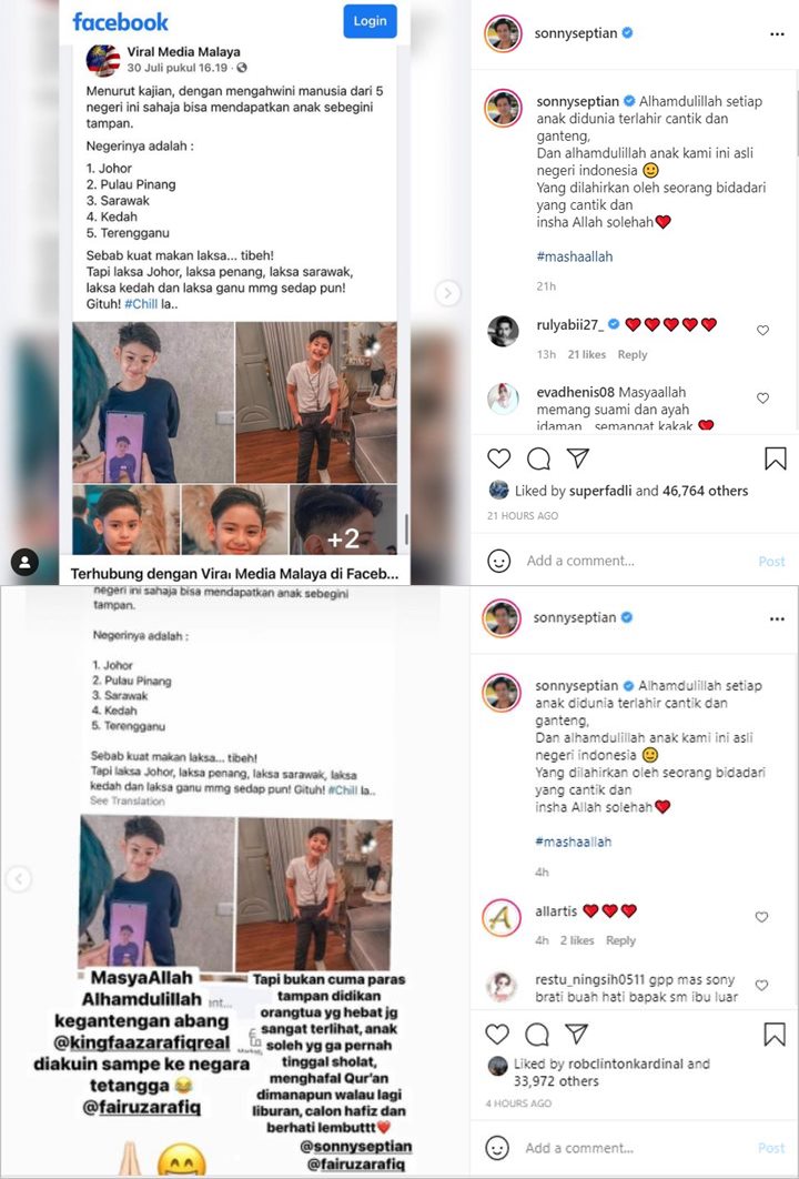 Reaksi Sonny Septian Saat Ketampanan Anak Fairuz A. Rafiq Diakui Negara Tetangga, Ikut Bangga?