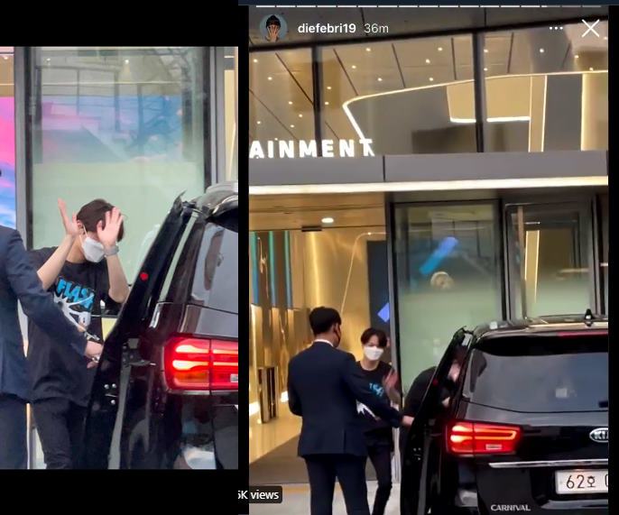 Potret Doyoug keluar dari YG Entertainment viral di media sosial