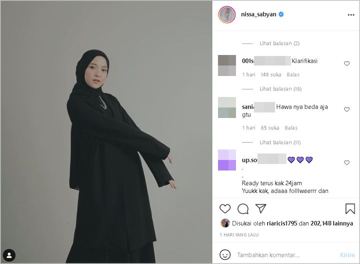 Nissa Sabyan Tampil Serba Hitam Disebut Pancarkan Hawa Berbeda, Sikap Dibandingkan Adhisty Zara