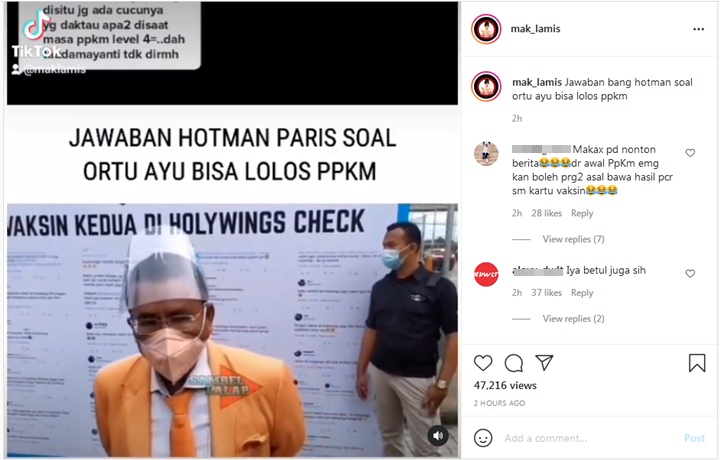 Hotman Paris Ikut Komentari Soal Ortu Ayu Ting Ting Lolos Penyekatan, Tuai Pro Kontra