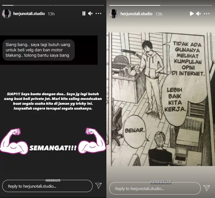 Reaksi Menohok Herjunot Ali Saat Netizen Minta Belikan Ban Motor