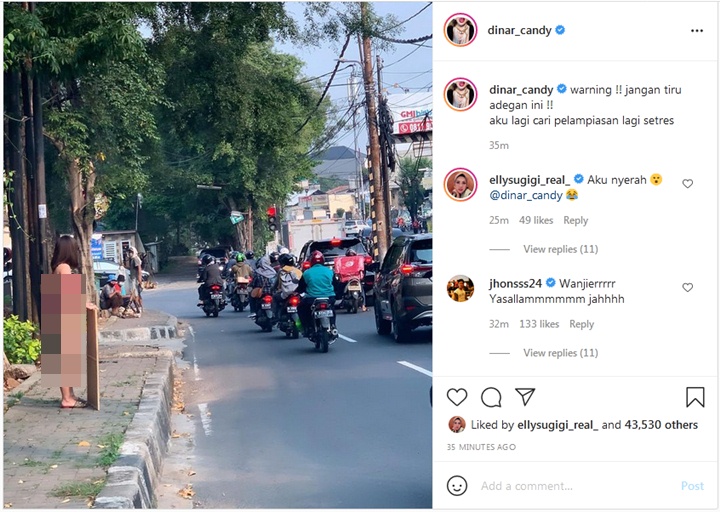 Dinar Candy Turun ke Jalan Pakai Bikini Protes Soal PPKM
